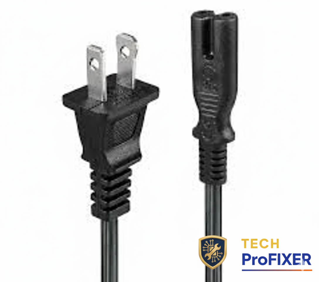 2 Pin AC Power Cable Cord for Laptop/ Adapter/LED TV, Printer ,PC Notebook Computer, Play Station,Ta