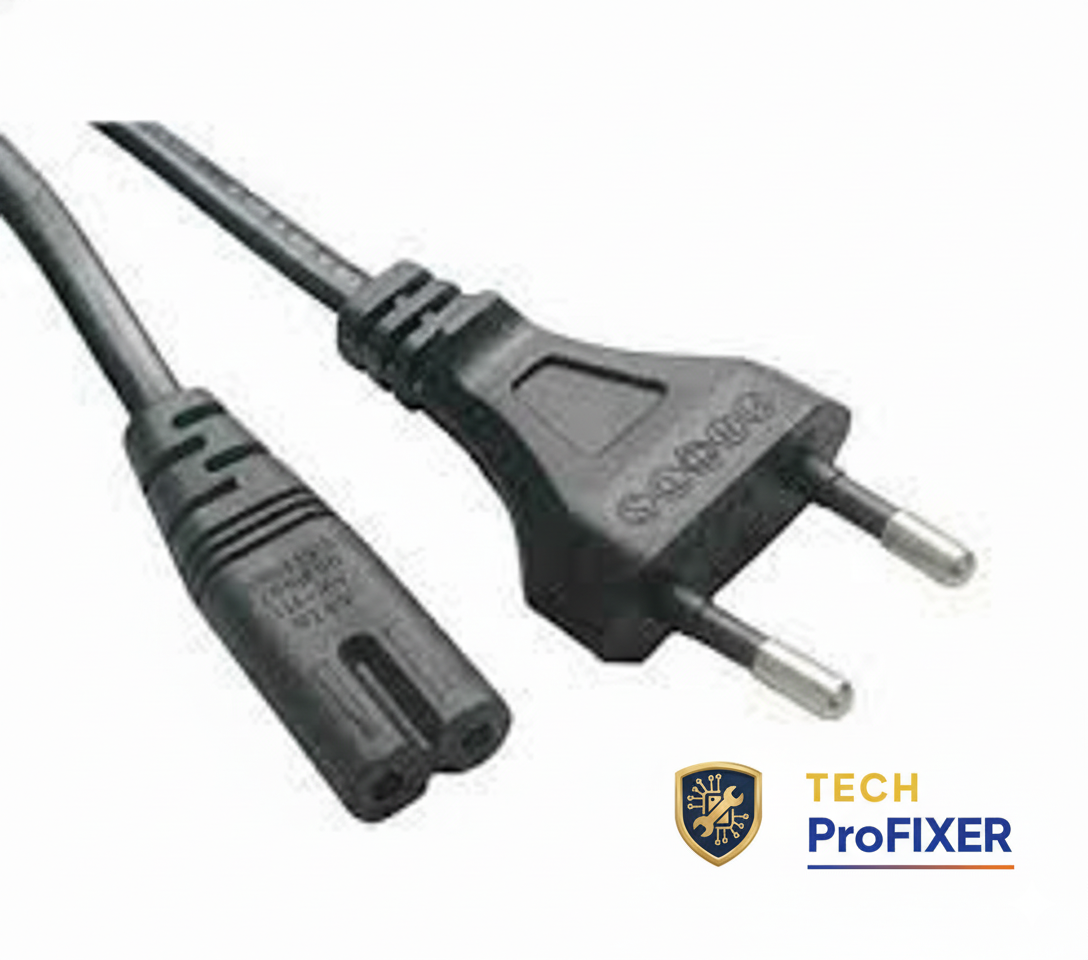 2 Pin AC Power Cable Cord for Laptop/ Adapter/LED TV, Printer ,PC Notebook Computer, Play Station,Ta
