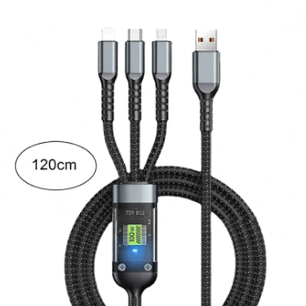 Faster FC-D5 100w Digital Display Braided 3 in 1 Cable by tech profixer