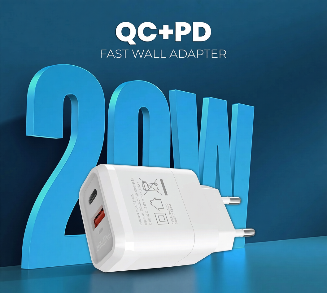 FASTER FAC-950 QC+PD Dual Port Fast Wall Charger 20W