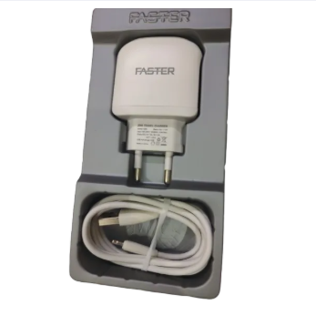 Faster FC-902 Dual USB Charger 2.4A with Type C Cable ,Faster Saver Quick &amp;amp;amp; Fast Charger – Dual USB