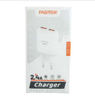 Faster FC-902 Dual USB Charger 2.4A with Type C Cable ,Faster Saver Quick &amp;amp;amp; Fast Charger – Dual USB