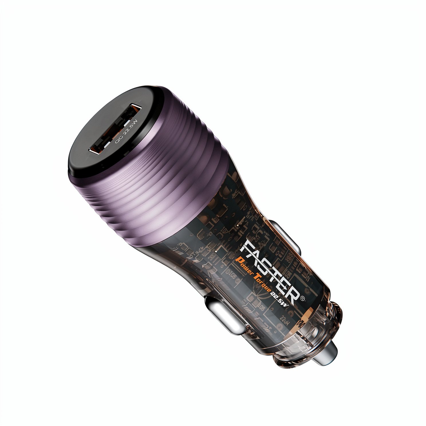 Faster FCC-200 22.5W Fast Charging Car Charger | Single USB Port | Power Torque Technology | Safe &amp;amp;amp;