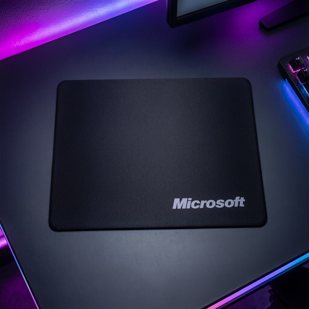 Microsoft Professional Desktop Mouse Pad Black with Stable Base and Consistent Texture