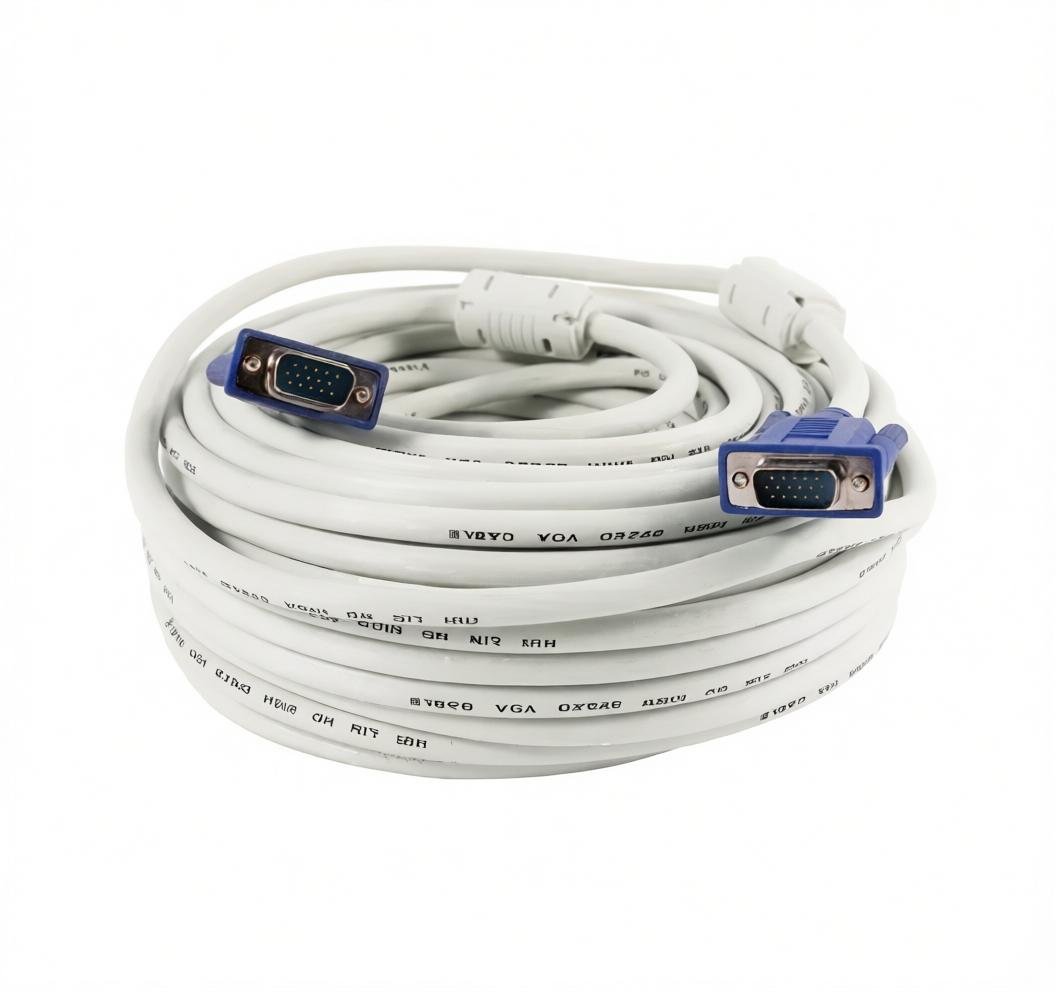 5M VGA Monitor Cable Male To Male White 3+4 VGA HD Data PC TV Projector HD Cable Video Projection Li