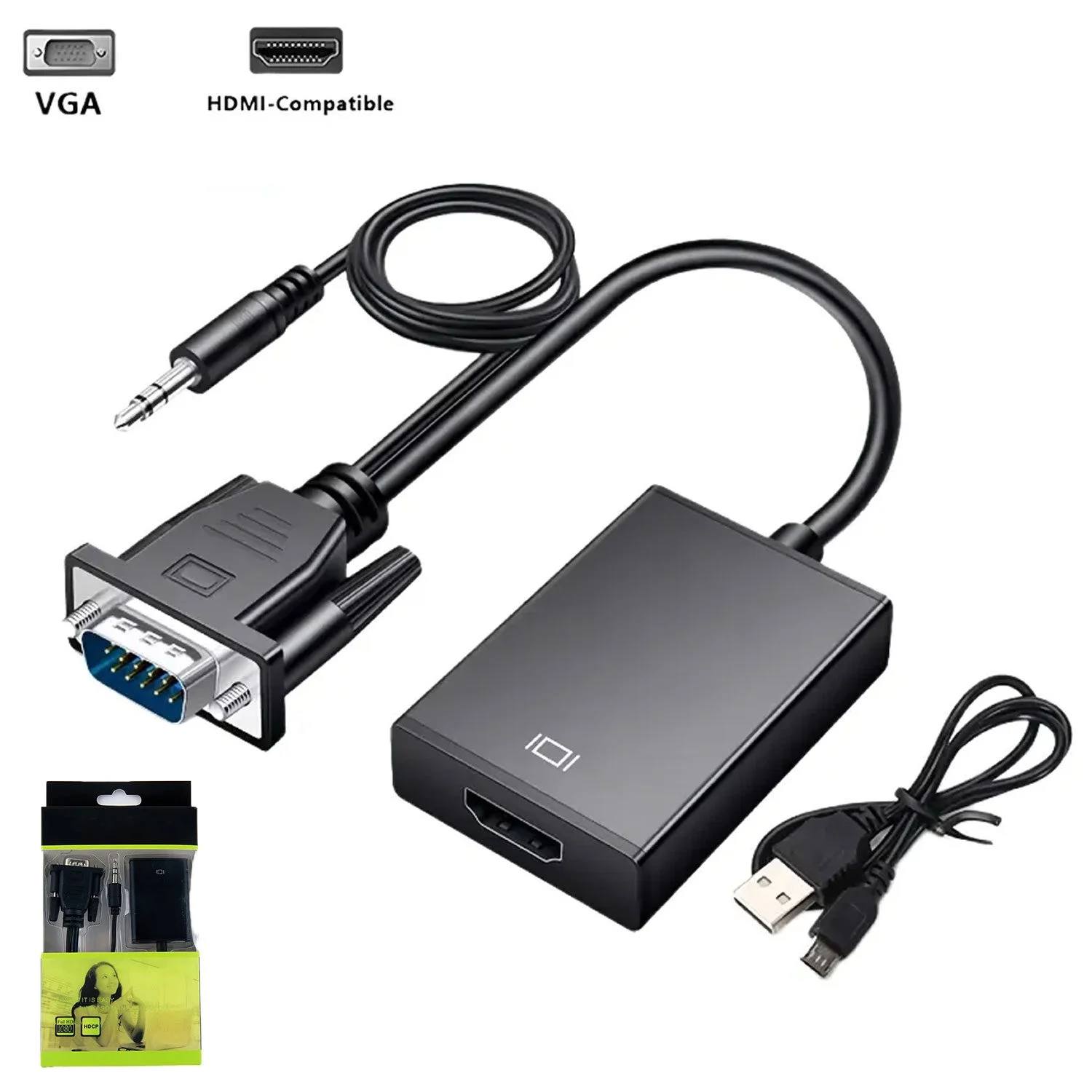 HDMI TO VGA adapter HDMI splitter to VGA converter Digital Analog HD 1080p For PC Laptop Tablet HDMI