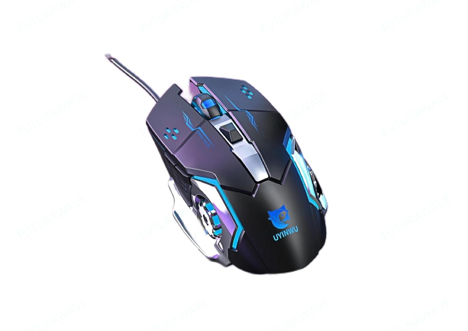 UYINWU UG12 Gaming Mouse with 7 Buttons, Adjustable DPI, Silent Click Buttons, 4 Color Respirator Li
