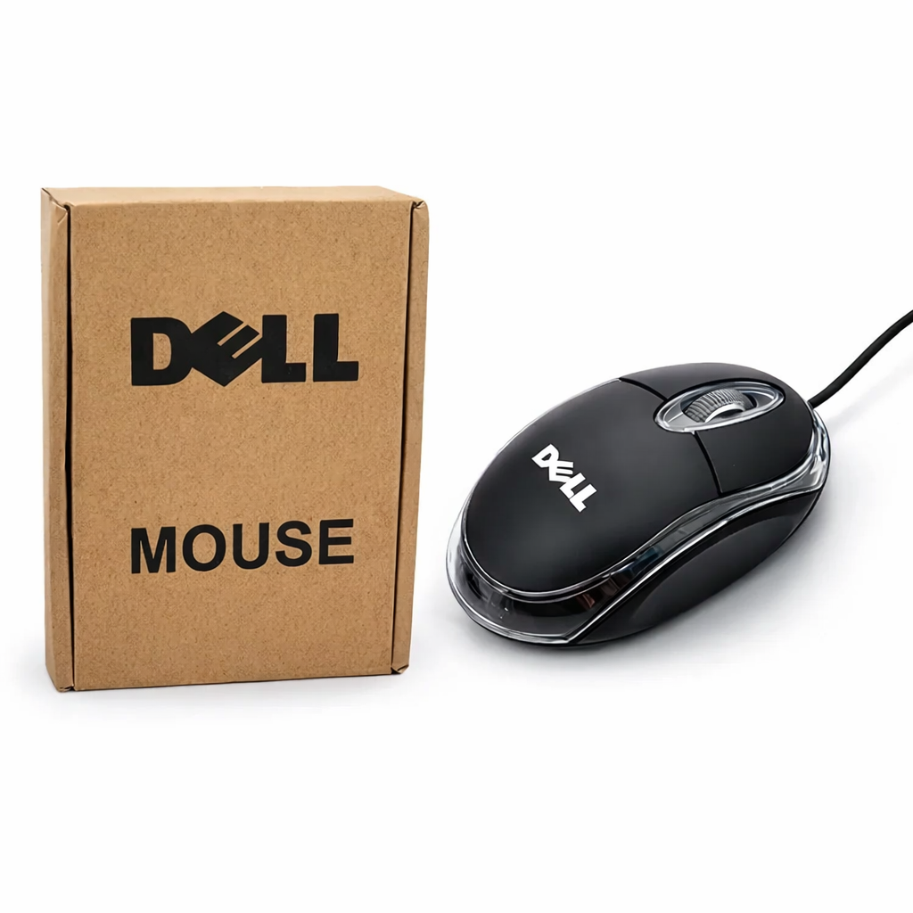 Dell brown mouse optical wired mouse good quality for pc and laptops