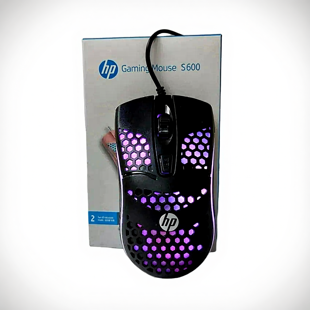 H/P Lightweight Gaming Mouse HP S600, Wired USB PC Gaming Mice, RGB Chroma LED Light, 1600 DPI Adjus
