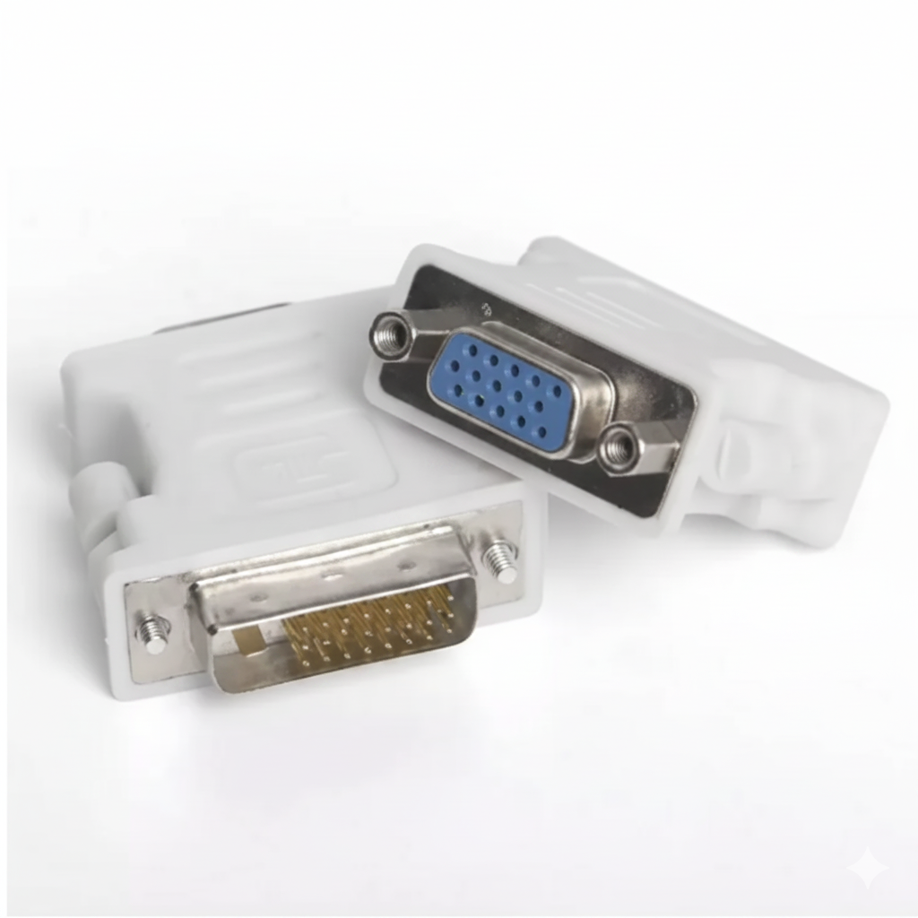 DVI 24+5 Male Convert To 15 Pin VGA Female Cable Adapter Converter For PC HDTV white