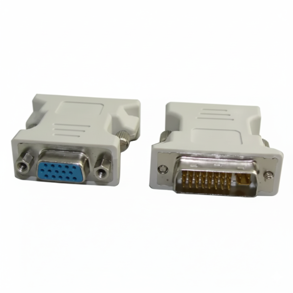 DVI 24+5 Male Convert To 15 Pin VGA Female Cable Adapter Converter For PC HDTV white