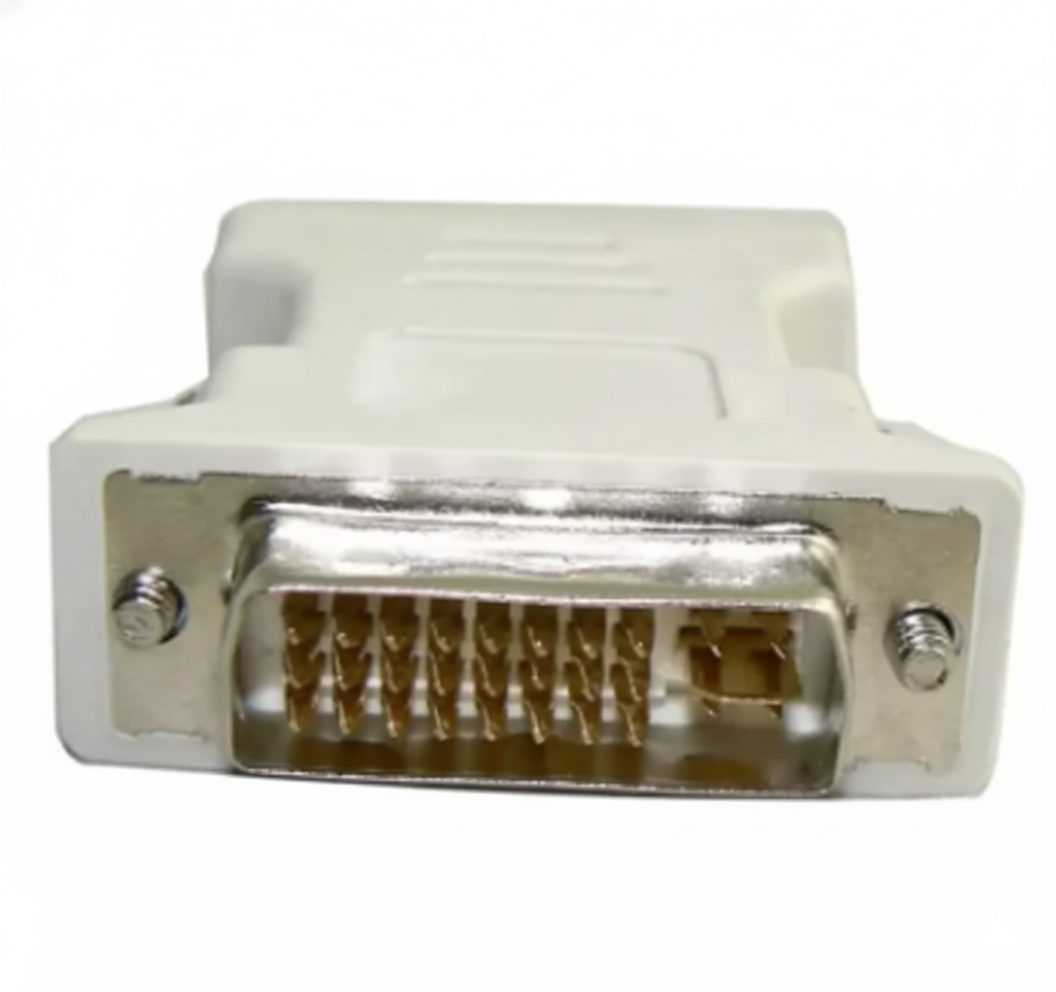 DVI 24+5 Male Convert To 15 Pin VGA Female Cable Adapter Converter For PC HDTV white