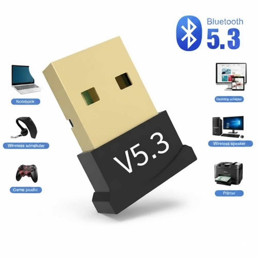 BT 5.3 Wireless Bluetooth Adapter USB Dongle For Desktop Laptop PC Multiple Devices - Bluetooth Audi
