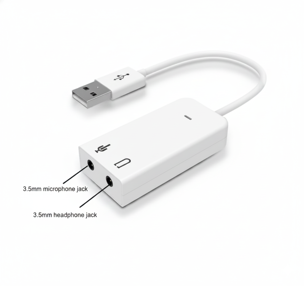 External USB 2.0 Stereo Jack Audio Sound Card - USB sound card 7.1 - Usb sound card for laptop - Usb